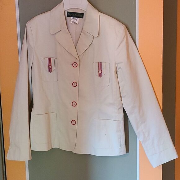 Harve Benard size 12 Cream Colored Long Sleeve Jacket - Picture 1 of 11